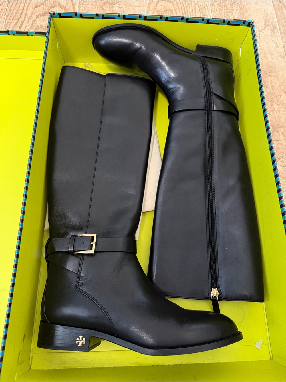 Tory Burch Black Leather Over-the-Knee Riding Boots